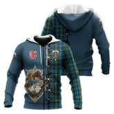 Lyon Tartan Hoodie - Lion Rampant And Celtic Thistle Style