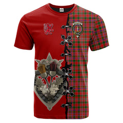 MacAlister Modern Tartan T-shirt - Lion Rampant And Celtic Thistle Style