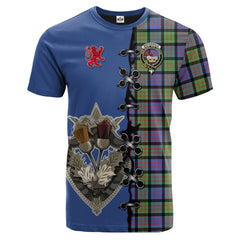 MacDonald Ancient Tartan T-shirt - Lion Rampant And Celtic Thistle Style