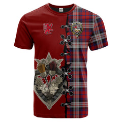 MacDonald Dress Irish Tartan T-shirt - Lion Rampant And Celtic Thistle Style