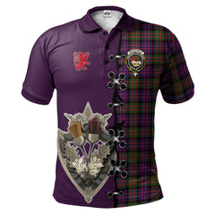 MacDonald Modern Tartan Polo Shirt - Lion Rampant And Celtic Thistle Style