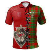 MacGregor Modern Tartan Polo Shirt - Lion Rampant And Celtic Thistle Style