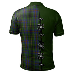 MacInnes Tartan Polo Shirt - Lion Rampant And Celtic Thistle Style