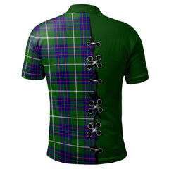 MacIntyre Hunting Modern Tartan Polo Shirt - Lion Rampant And Celtic Thistle Style