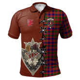 MacIntyre Modern Tartan Polo Shirt - Lion Rampant And Celtic Thistle Style