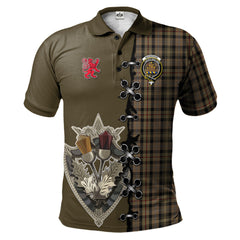 MacKenzie Hunting Tartan Polo Shirt - Lion Rampant And Celtic Thistle Style