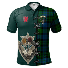MacKie Tartan Polo Shirt - Lion Rampant And Celtic Thistle Style