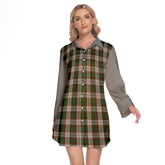 MacKinnon Dress Tartan Women's Lapel Shirt Dress With Long Sleeve