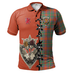 MacKintosh Ancient Tartan Polo Shirt - Lion Rampant And Celtic Thistle Style