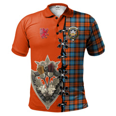 MacLachlan Ancient Tartan Polo Shirt - Lion Rampant And Celtic Thistle Style