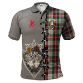 MacLean Dress Tartan Polo Shirt - Lion Rampant And Celtic Thistle Style