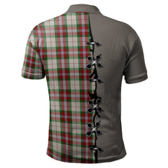 MacLean Dress Tartan Polo Shirt - Lion Rampant And Celtic Thistle Style