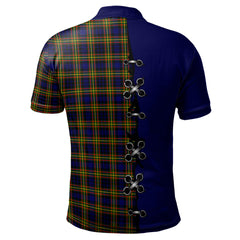 MacLellan Modern Tartan Polo Shirt - Lion Rampant And Celtic Thistle Style