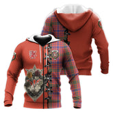 MacRae Ancient Tartan Hoodie - Lion Rampant And Celtic Thistle Style