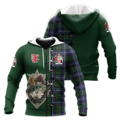 MacRow Hunting Tartan Hoodie - Lion Rampant And Celtic Thistle Style