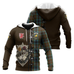 MacTavish Hunting Tartan Hoodie - Lion Rampant And Celtic Thistle Style