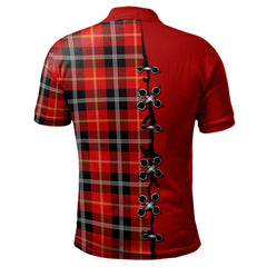Marjoribanks Tartan Polo Shirt - Lion Rampant And Celtic Thistle Style