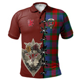 Mar Tartan Polo Shirt - Lion Rampant And Celtic Thistle Style