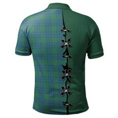 Montgomery Ancient Tartan Polo Shirt - Lion Rampant And Celtic Thistle Style