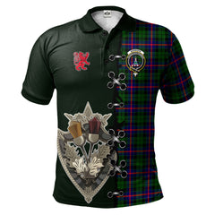 Morrison Modern Tartan Polo Shirt - Lion Rampant And Celtic Thistle Style