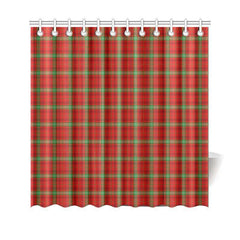 Morrison Red Modern Tartan Shower Curtain