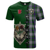 Murray of Atholl Dress Tartan T-shirt - Lion Rampant And Celtic Thistle Style