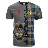 NovaScotia District Dress Tartan T-shirt - Lion Rampant And Celtic Thistle Style