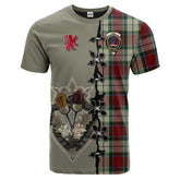 Rose White Dress Tartan T-shirt - Lion Rampant And Celtic Thistle Style