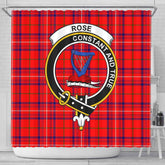 Rose Tartan Crest Shower Curtain