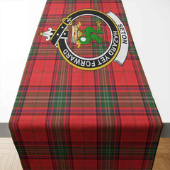 Seton Tartan Crest Table Runner - Cotton table runner