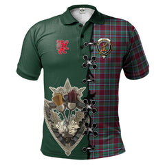 Spens (Spence) Tartan Polo Shirt - Lion Rampant And Celtic Thistle Style