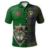 Stewart of Appin Hunting Modern Tartan Polo Shirt - Lion Rampant And Celtic Thistle Style