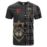 Thompson Grey Tartan T-shirt - Lion Rampant And Celtic Thistle Style