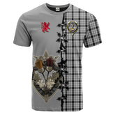 Wallace Dress Tartan T-shirt - Lion Rampant And Celtic Thistle Style