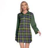 Watson Ancient Tartan Women's Lapel Shirt Dress With Long Sleeve