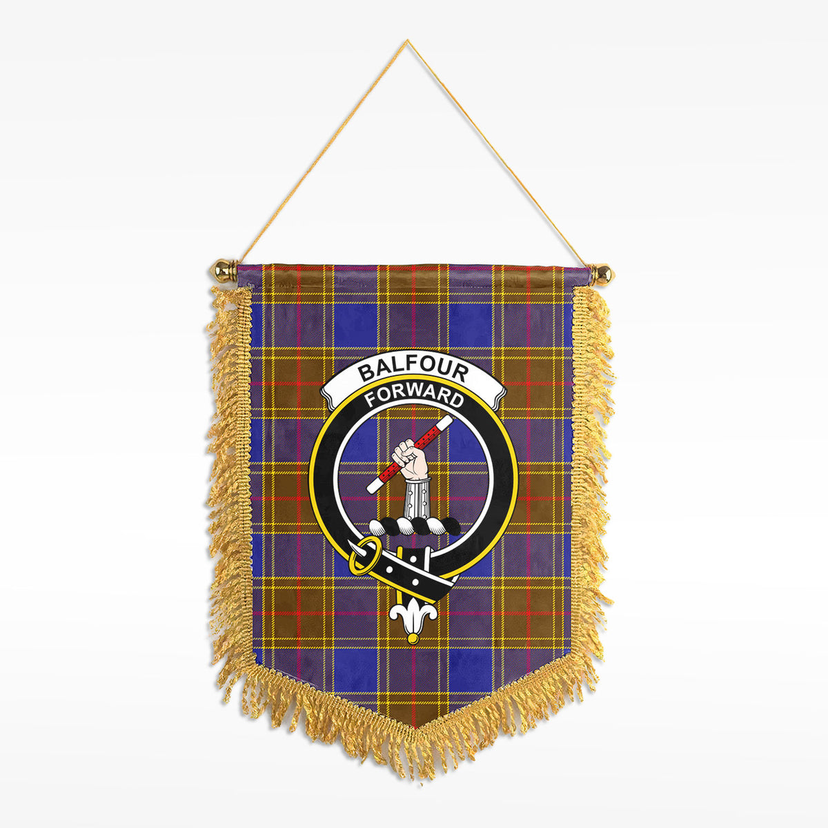 Balfour Modern Tartan Crest Wall Hanging Banner