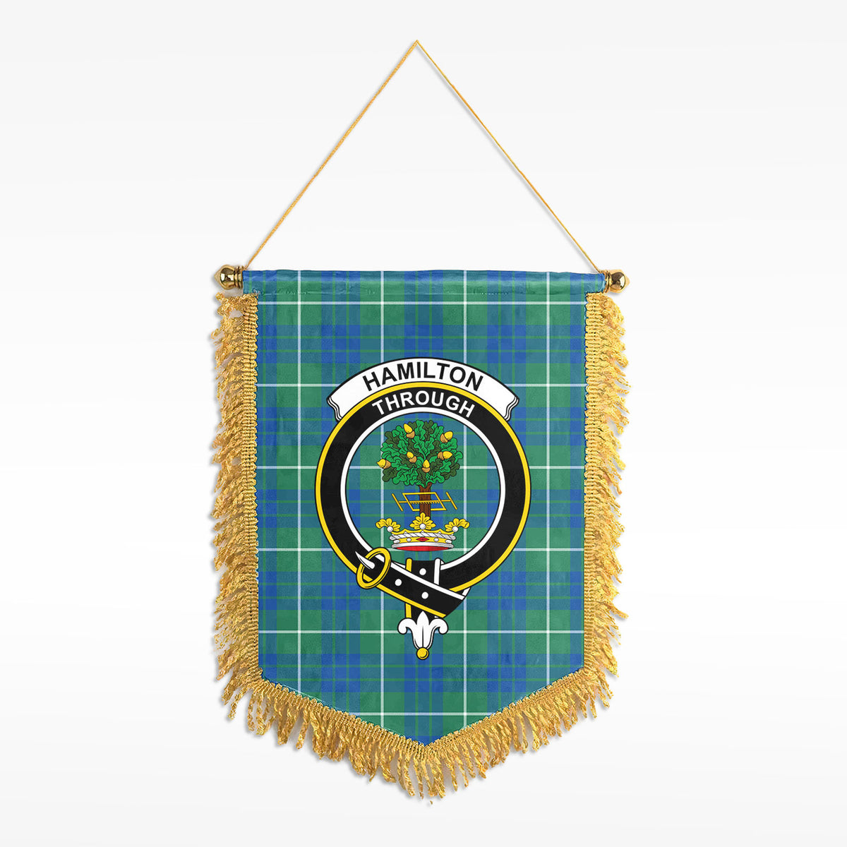 Hamilton Hunting Ancient Tartan Crest Wall Hanging Banner