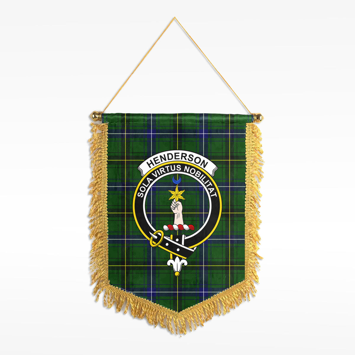 Henderson Modern Tartan Crest Wall Hanging Banner