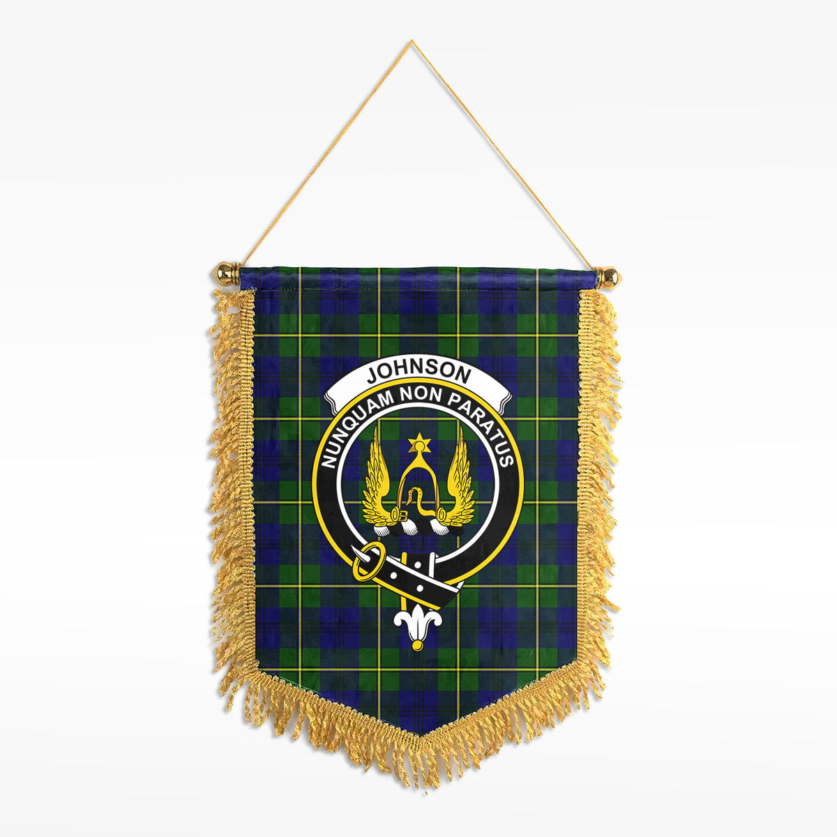 Johnson Modern Tartan Crest Wall Hanging Banner