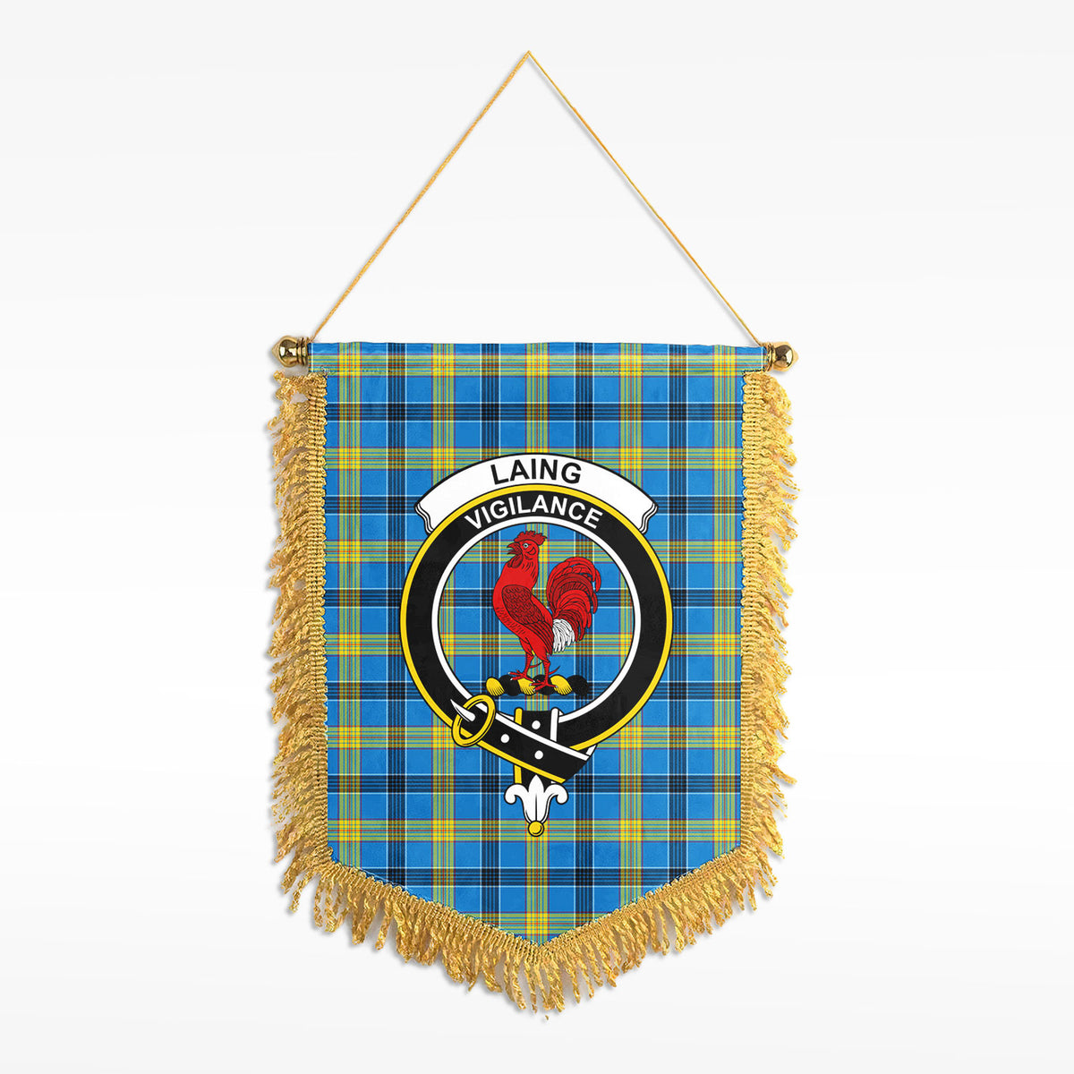 Laing Tartan Crest Wall Hanging Banner