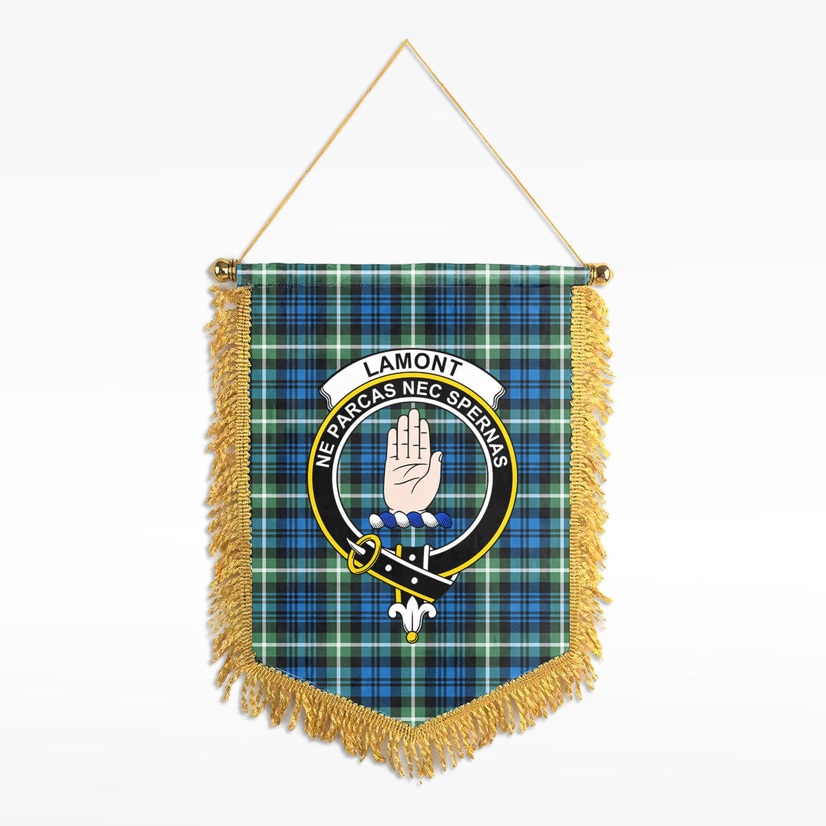 Lamont Ancient Tartan Crest Wall Hanging Banner