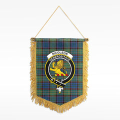 Nicolson Hunting Ancient Tartan Crest Wall Hanging Banner