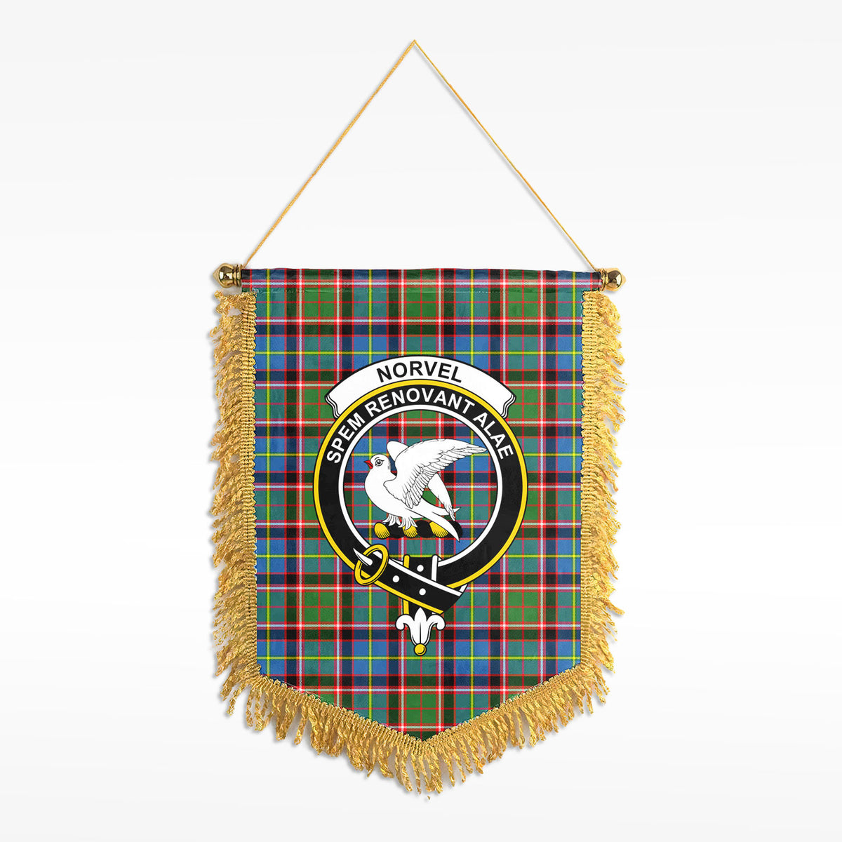 Norvel (or Norvill) Tartan Crest Wall Hanging Banner