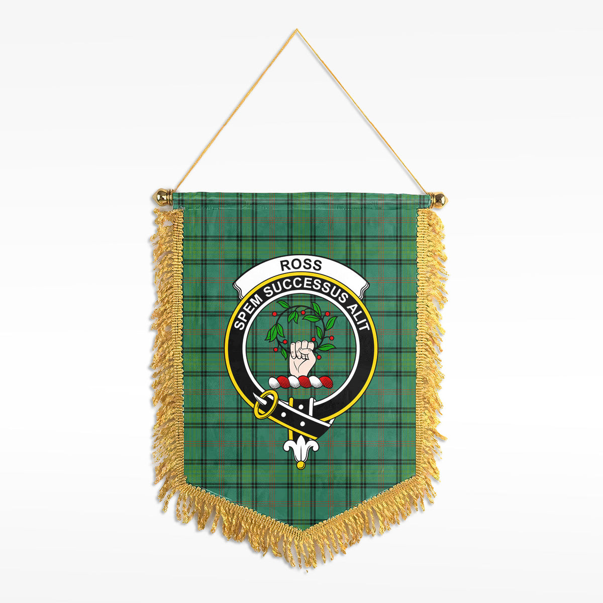 Ross Hunting Ancient Tartan Crest Wall Hanging Banner