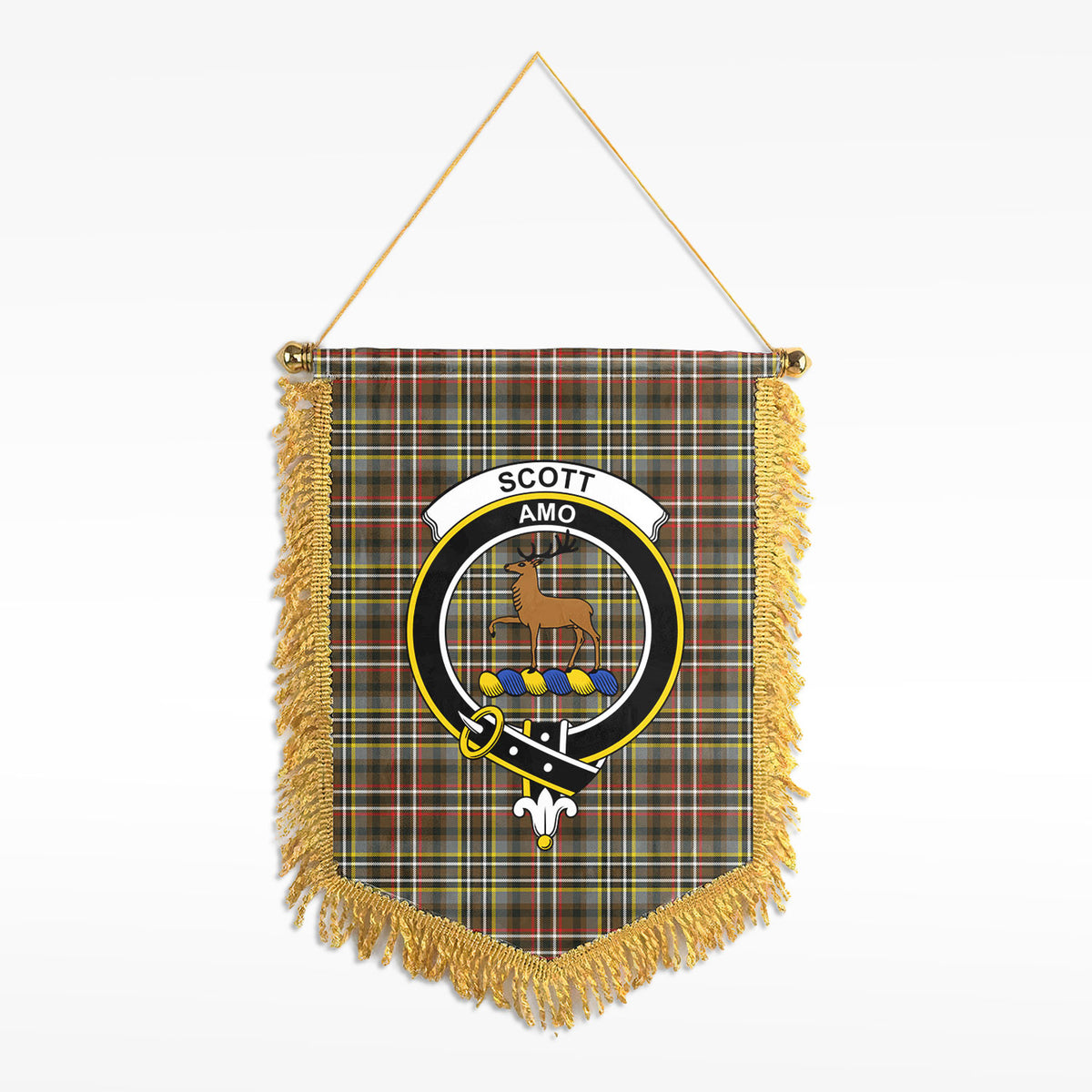 Scott Green Weathered Tartan Crest Wall Hanging Banner