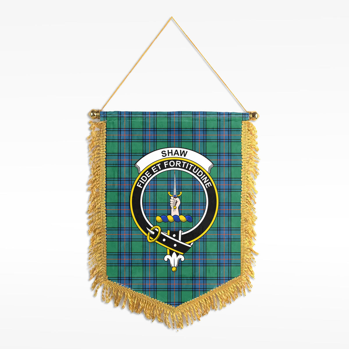 Shaw Ancient Tartan Crest Wall Hanging Banner