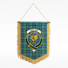 Sinclair Hunting Ancient Tartan Crest Wall Hanging Banner