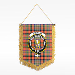 Stewart Royal Ancient Tartan Crest Wall Hanging Banner