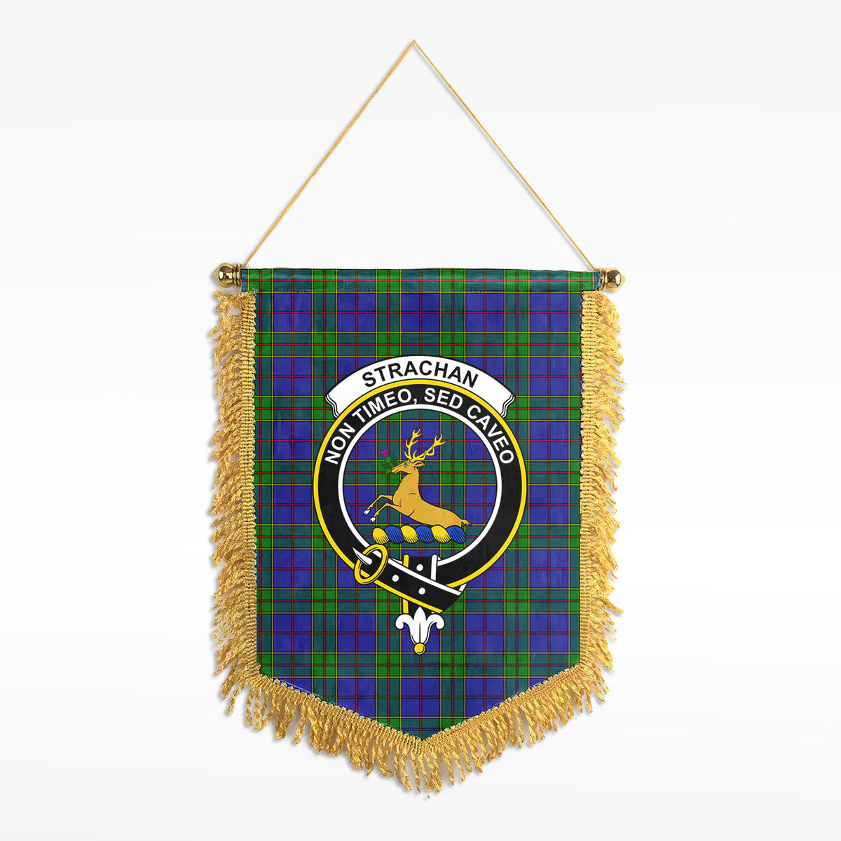 Strachan Tartan Crest Wall Hanging Banner