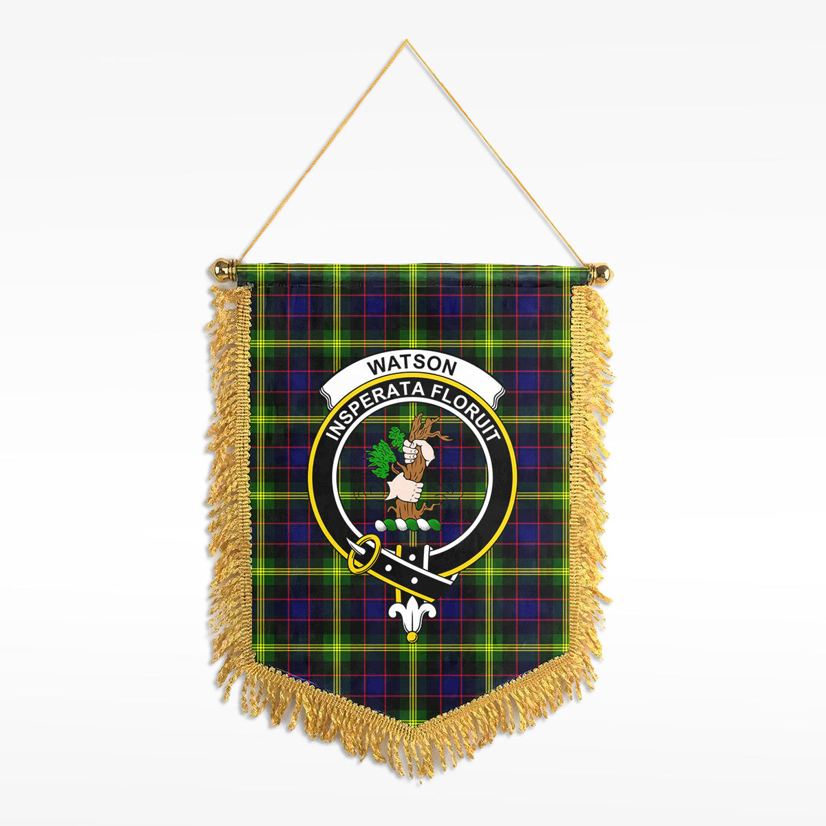 Watson Modern Tartan Crest Wall Hanging Banner